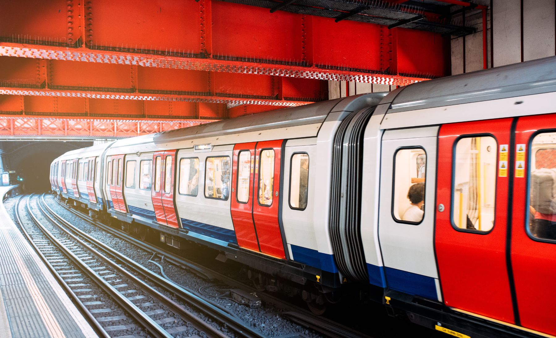 Underground train at station